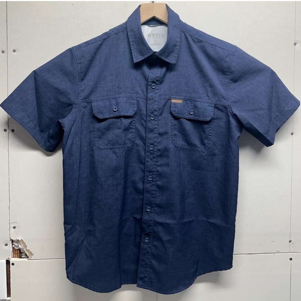 Orvis Short Sleeve Button-Up Shirt – Blue – Men’s Size M